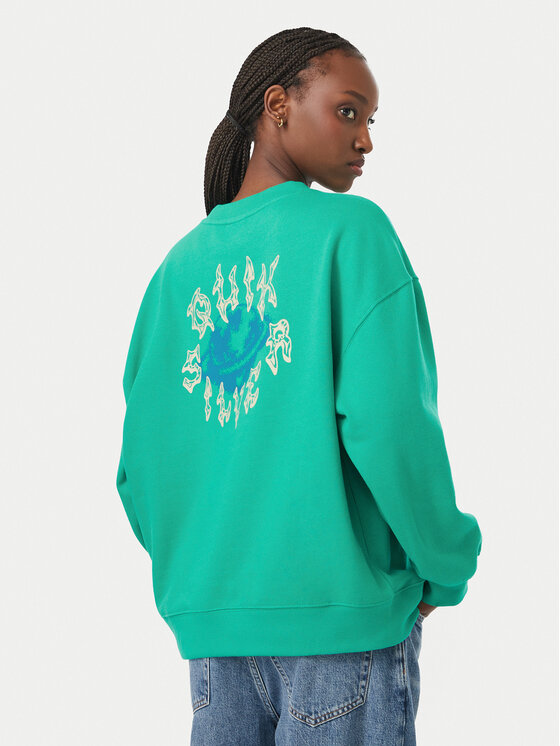 Quiksilver Bluza Standard Crew EQWFT03188 Turkusowy Regular Fit