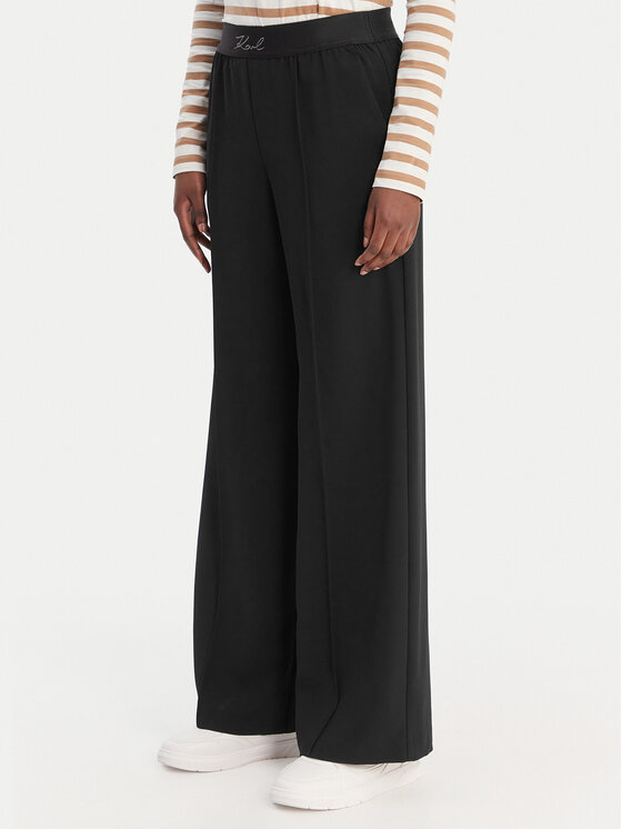 KARL LAGERFELD Spodnie materiałowe B1W10014 Czarny Relaxed Fit