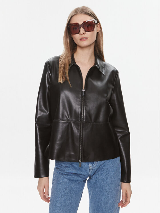 Calvin Klein Kurtka z imitacji skóry K20K206311 Czarny Relaxed Fit