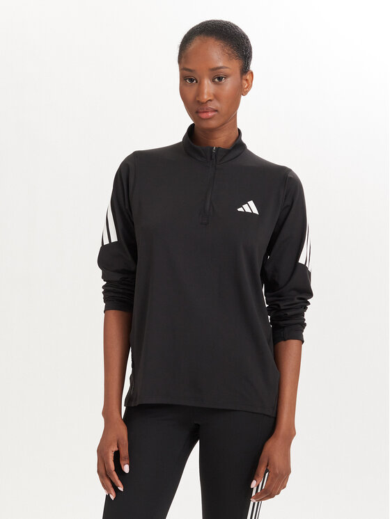 adidas Bluza techniczna Iconic Running JZ5149 Czarny Regular Fit