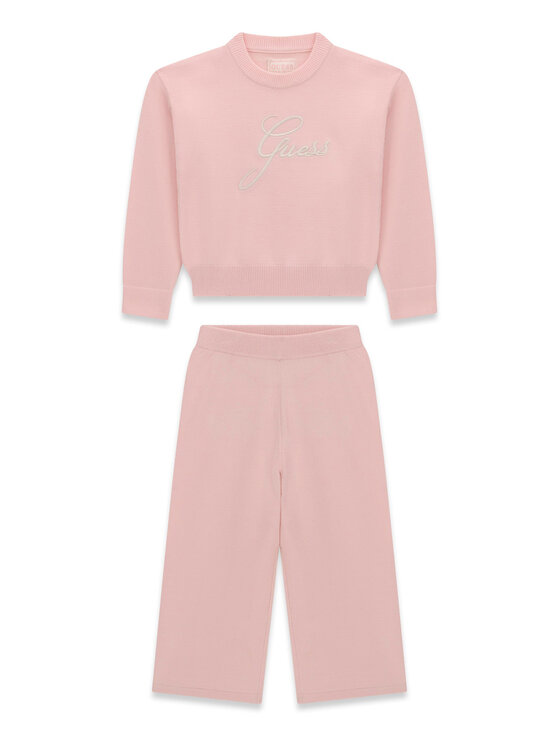 Guess Komplet sweter i spodnie materiałowe K6BG04 Z1291 Różowy jasny Regular Fit