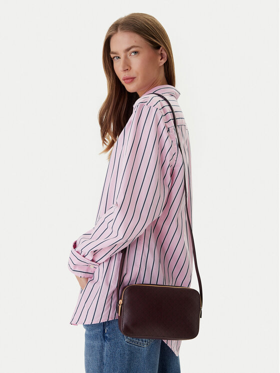 Calvin Klein Torebka Emblem Aop Elongated Camera Bag LV04F3268G Bordowy