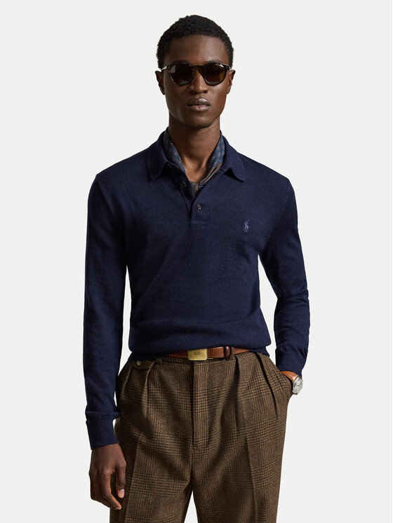 Polo Ralph Lauren Sweter 710941104001 Granatowy Regular Fit