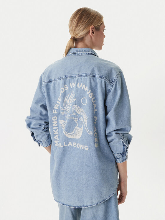Billabong Koszula jeansowa Down The Coast EBJWT00122 Niebieski Oversize