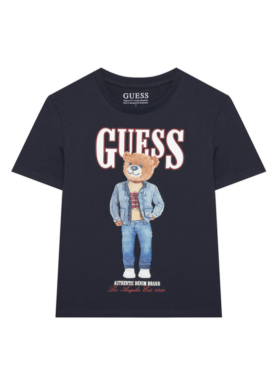 Guess T-Shirt L6RI11 K8HM4 Granatowy Regular Fit