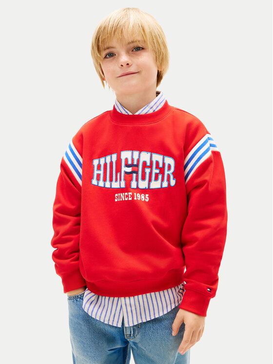 Tommy Hilfiger Bluza Wavy Flag KB0KB10260 Czerwony Regular Fit