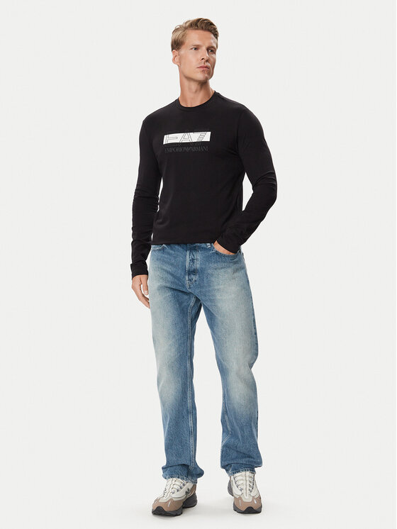 EA7 Emporio Armani Longsleeve 7M002417 AF10373 MC001 Czarny Slim Fit