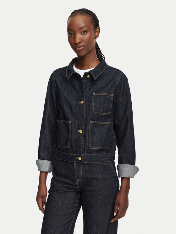 Tommy Hilfiger Kurtka jeansowa Lady WW0WW50002 Granatowy Regular Fit