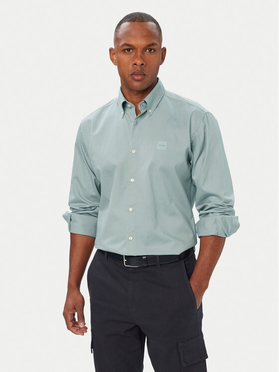 BOSS Koszula Ricoplus_M 50565626 Szary Regular Fit