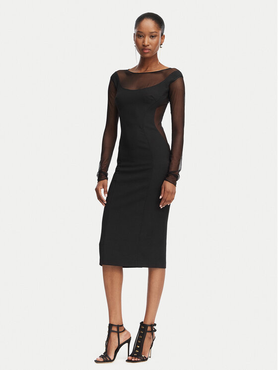 Elisabetta Franchi Sukienka koktajlowa AB-898-62E2-V390 Czarny Slim Fit