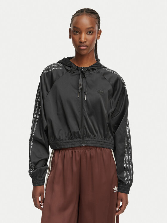 adidas Bluza Pearl Cropped KC7864 Czarny Loose Fit