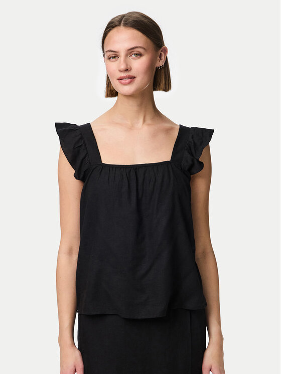 Pieces Bluzka Pia 17154740 Czarny Regular Fit