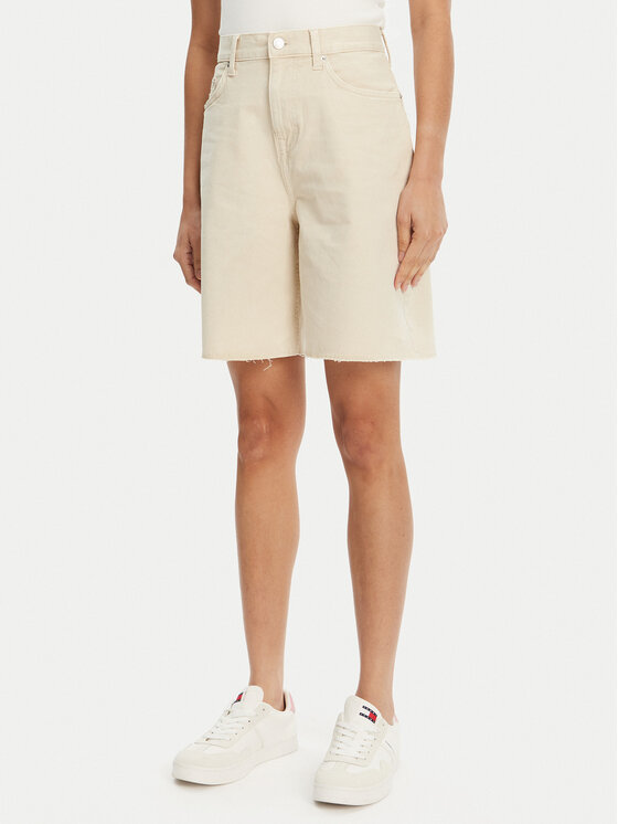 Tommy Jeans Bermudy DW0DW21646 Beżowy Regular Fit