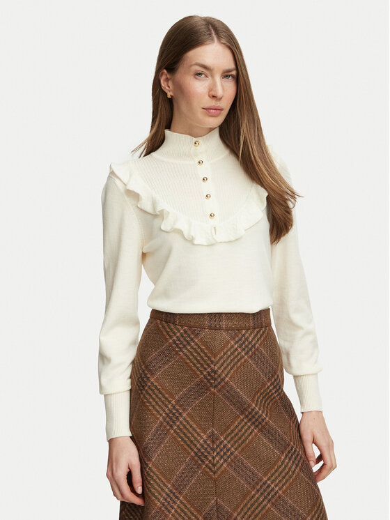 Luisa Spagnoli Sweter Maratea 100501 Kremowy Regular Fit