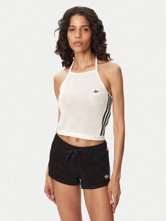 adidas Top Knitted Crochet KC6485 Biały Slim Fit