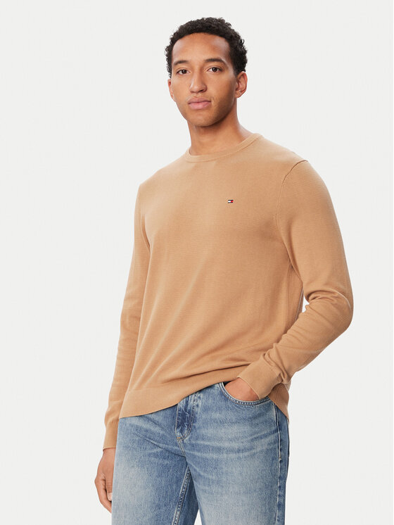Tommy Hilfiger Sweter Essential Ssnl MW0MW39999 Beżowy Regular Fit