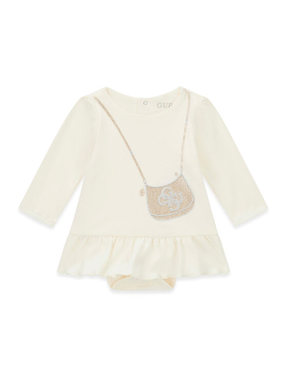 Guess Sukienka codzienna S6BG02 K5997 Kremowy Regular Fit