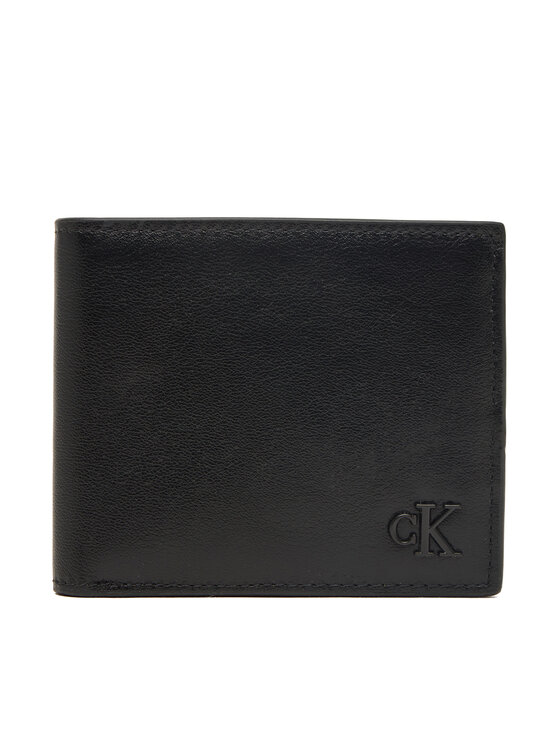 Calvin Klein Portfel Bold Ck Suede Billfold W/ Coin LV04D1365G Czarny