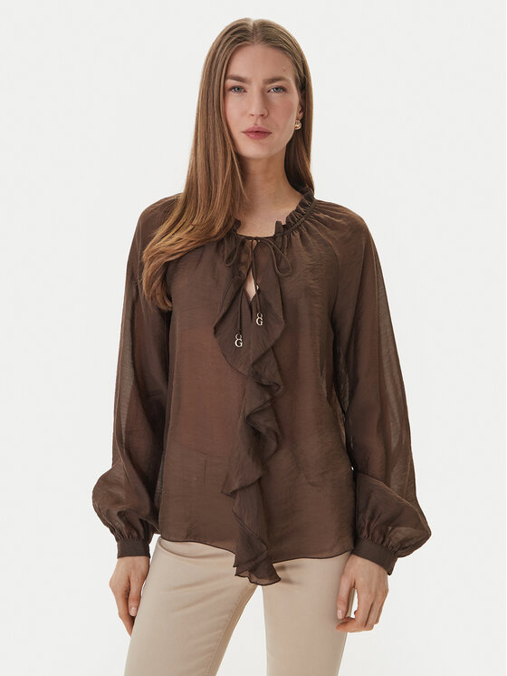 Guess Bluzka W6GH28 W1844 Brązowy Regular Fit