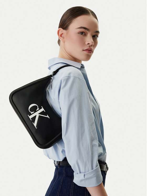 Calvin Klein Torebka Bold Ck Small Shoulder Bag LV04F3230G Czarny