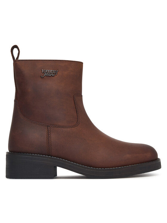 Tommy Jeans Botki Tjw Soft Sole Chelsea Boots Lth EN0EN03080 Brązowy