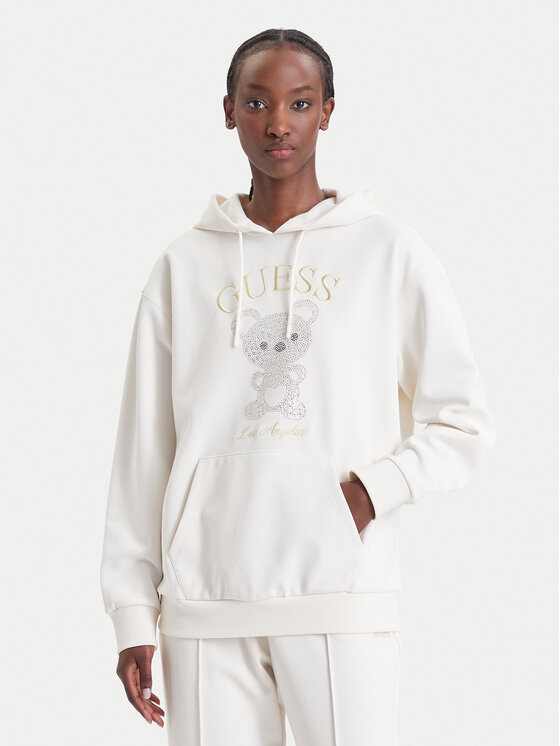 Guess Bluza V6BQ28 K9361 Kremowy Oversize