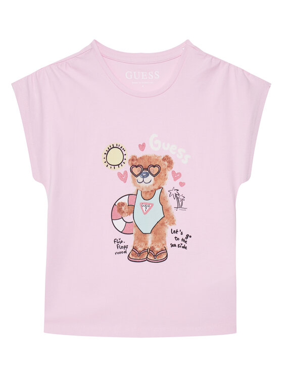 Guess T-Shirt K6GI18 K6YW4 Różowy Regular Fit