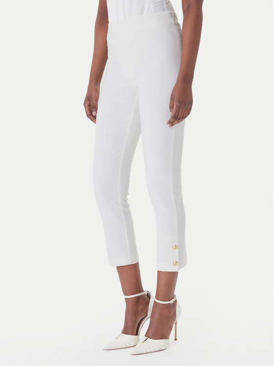 Rinascimento Spodnie materiałowe CFC0128641003 Biały Slim Fit