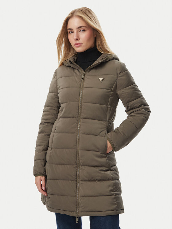 Guess Kurtka zimowa V4YL05 WF3X0 Khaki Regular Fit