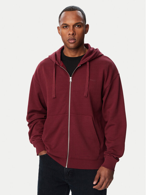 HUGO Bluza Dapozip 50548651 Bordowy Relaxed Fit