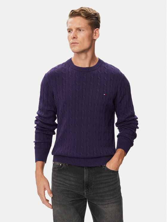 Tommy Hilfiger Sweter Classic MW0MW33132 Fioletowy Regular Fit