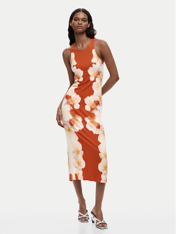 Desigual Sukienka codzienna Jasmine 26SWVK37 Pomarańczowy Slim Fit