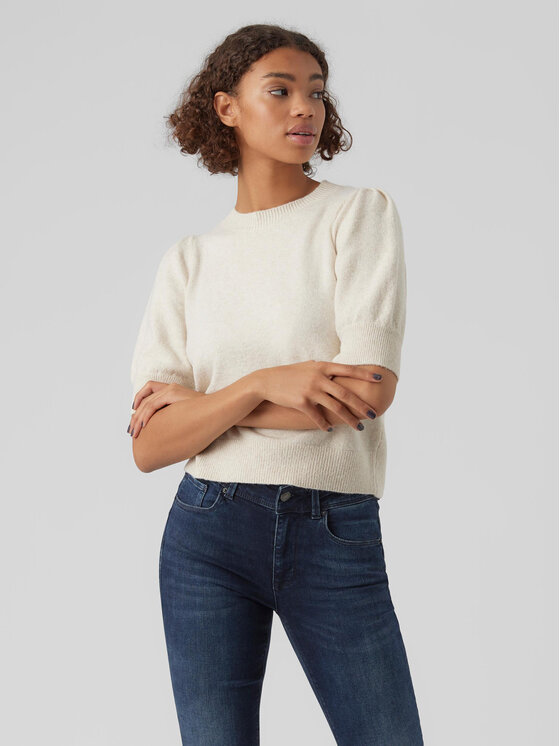 Vero Moda Sweter Doffy 10278313 Écru Regular Fit