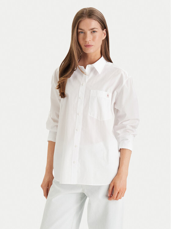 Calvin Klein Jeans Koszula LV047F147G Biały Relaxed Fit