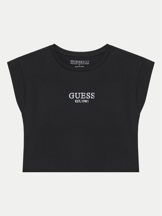Guess T-Shirt J4BI34 J1314 Czarny Boxy Fit