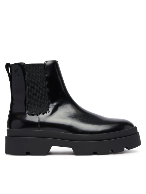 Calvin Klein Sztyblety Lugged Chelsea Boot Matt Lth HM0HM02445 Czarny