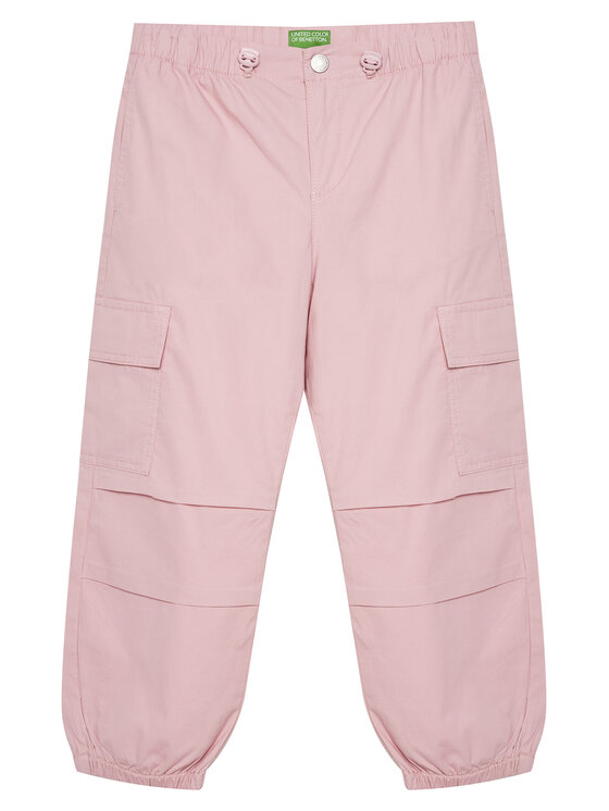 United Colors Of Benetton Spodnie materiałowe 4L2VCF046 Różowy Relaxed Fit