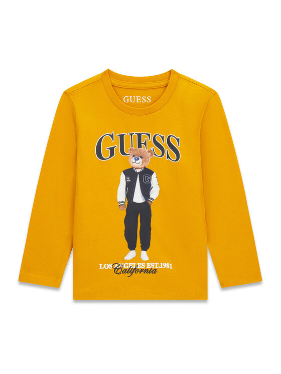 Guess Bluzka N6BI04 K5854 Żółty Regular Fit