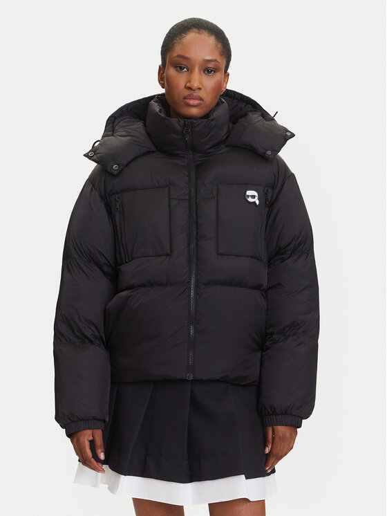 KARL LAGERFELD Kurtka zimowa A3W15020 Czarny Regular Fit