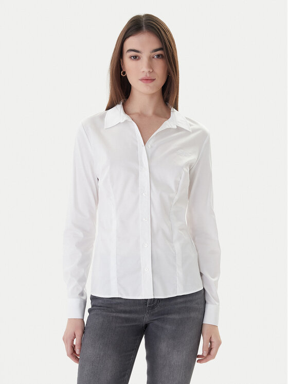 Guess Koszula W2YH41 WAF10 Biały Slim Fit