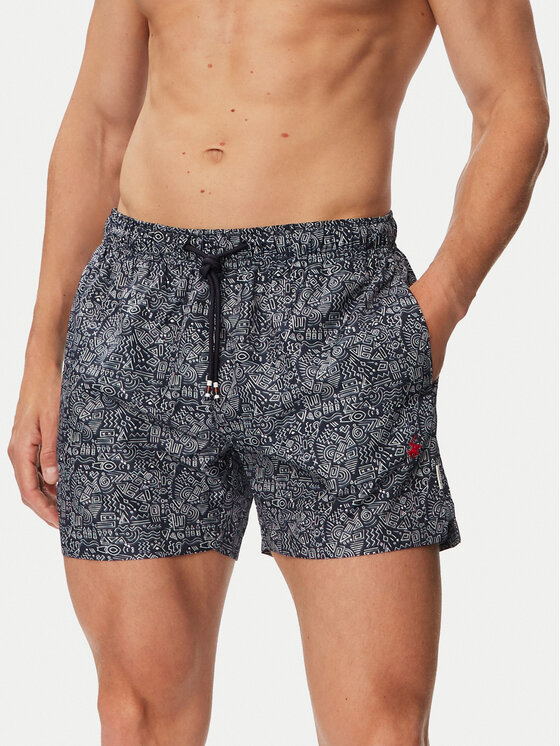 Beverly Hills Polo Club Szorty kąpielowe P-SS26M-BREA-0725 Granatowy Regular Fit
