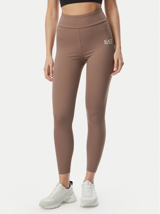 EA7 Emporio Armani Legginsy 7W000232 AF12625 U6041 Beżowy ciemny Slim Fit