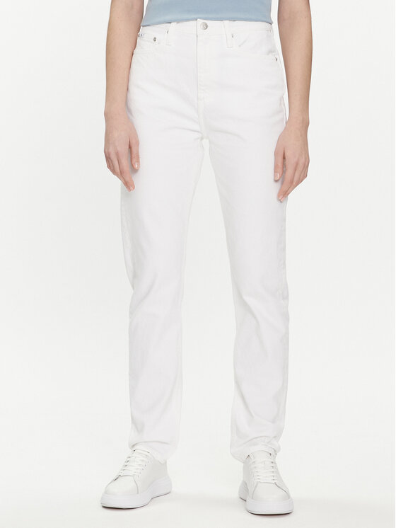 Calvin Klein Jeans Jeansy Authentic J20J222741 Biały Slim Fit