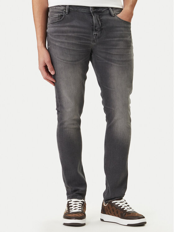 Guess Jeansy Chris M2YA27 D4Q52 Szary Super Skinny Fit