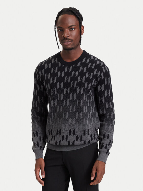 KARL LAGERFELD Sweter 655015 564304 Czarny Regular Fit
