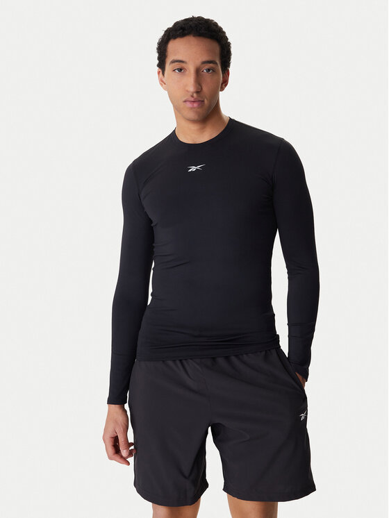 Reebok Koszulka techniczna RK25598CCM Czarny Slim Fit