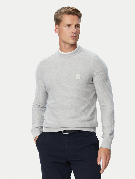 BOSS Sweter Anion_S 50527584 Szary Regular Fit