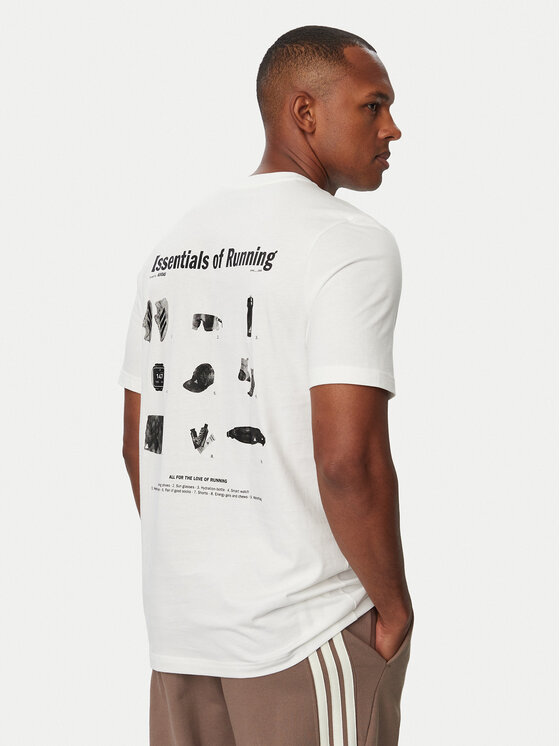 adidas Koszulka techniczna Run Essentials Graphic T-Shirt KS2501 Biały Regular Fit