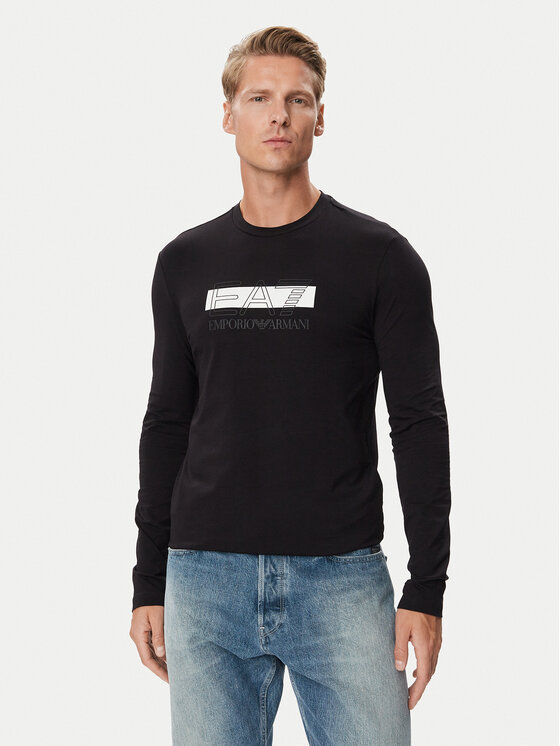 EA7 Emporio Armani Longsleeve 7M002417 AF10373 MC001 Czarny Slim Fit