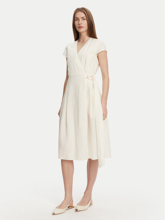 TWINSET Sukienka letnia 251TT2072 Écru Loose Fit
